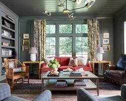 color drenching interior design living room same color walls trim and ceiling, AI generated